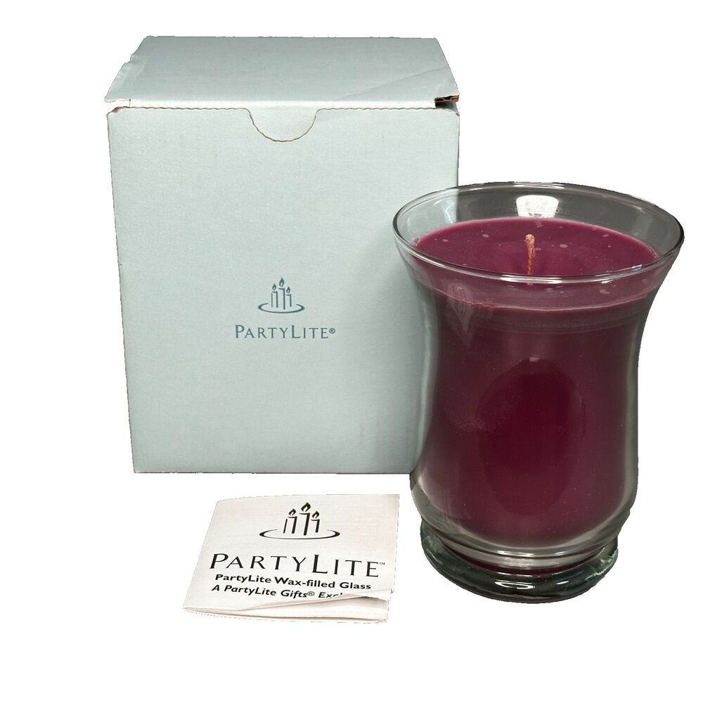 PartyLite Raspberry & Thyme 16.9 oz Glass Candle G05282 Retired Scent NIB